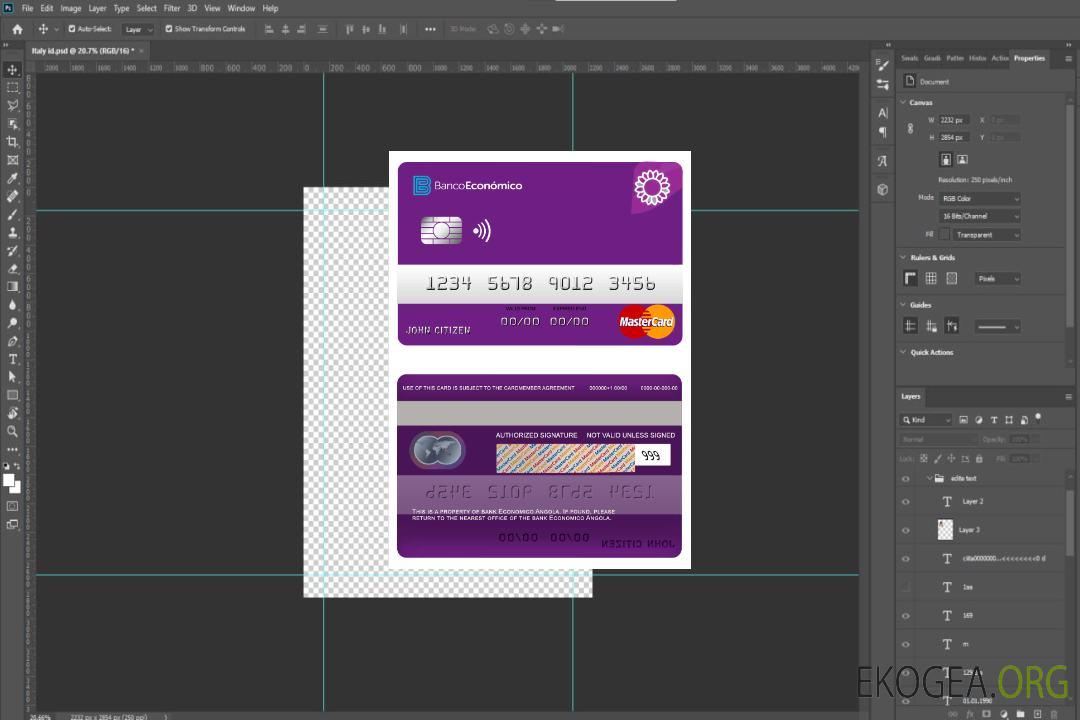Carte Mastercard de la banque Angola Economio template Carte Mastercard de la banque Angola Economio template